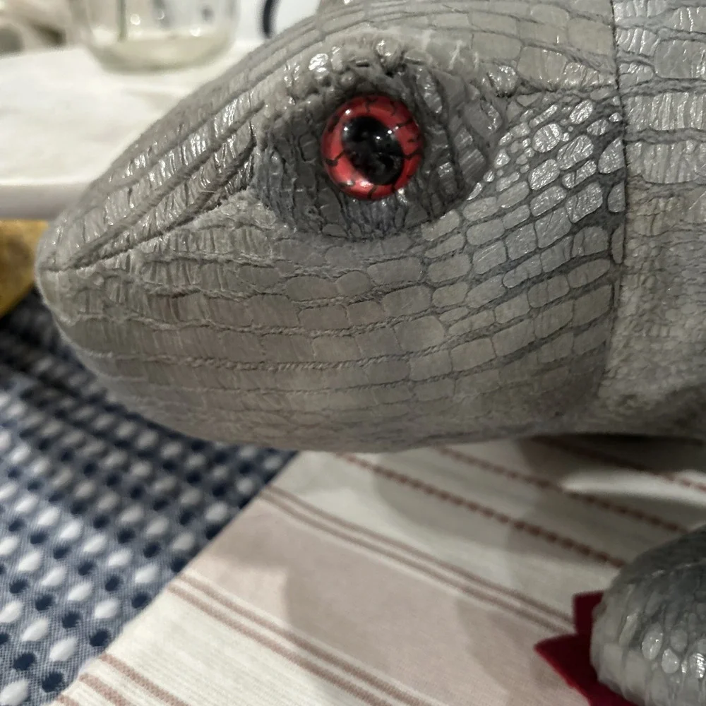 New 12 Inch STEGOSAURUS Dinosaur Stuffed‎ Animal Plush Toy Eye Changing Gray